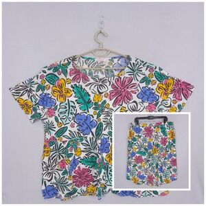 Fresh Produce Skirt Top Set Sketched Floral Plus XXL Lagenlook Modest Artsy